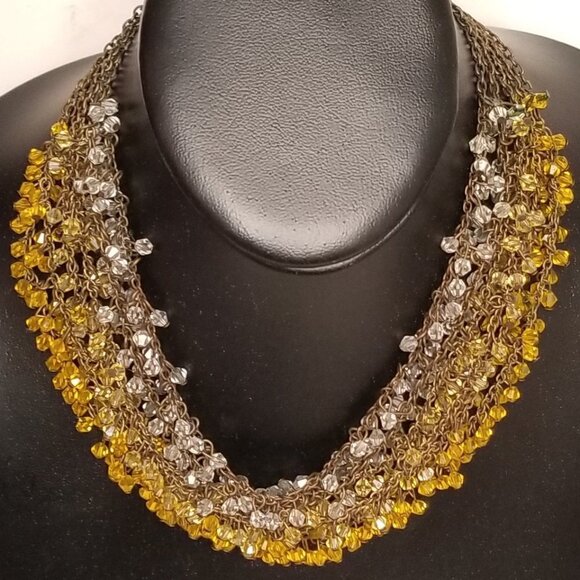 JLC BIJOUX CHOKER FRINGE NECKLACE - Picture 1 of 6